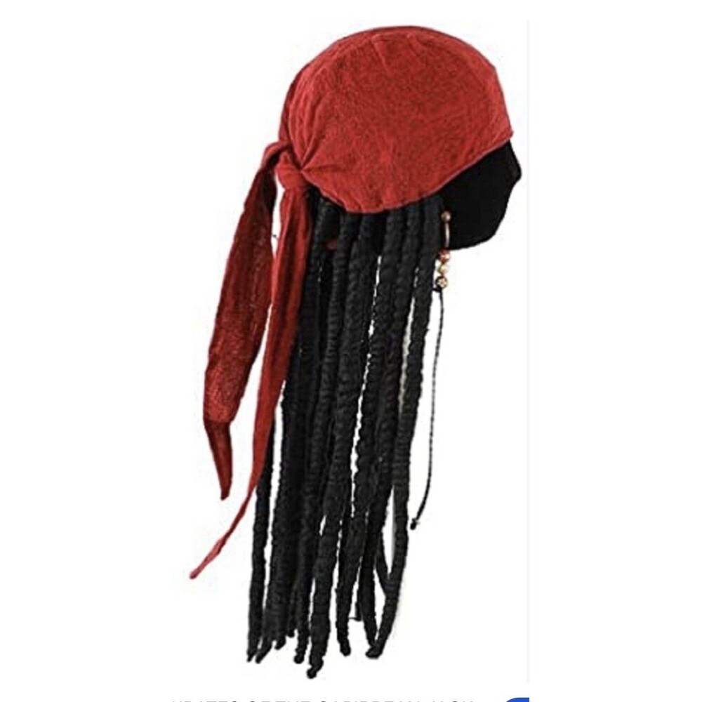 ELOPE PIRATES OF THE CARIBBEAN JACK SPARROW HEAD WRAP w/DREADS ONE SIZE LU7403